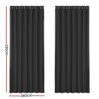 2X Blockout Curtains Blackout Window Curtain Eyelet 240x230cm