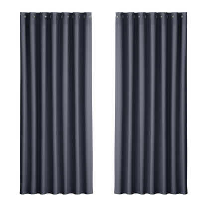 2X Blockout Curtains Blackout Window Curtain Eyelet 240x230cm
