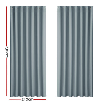 2X Blockout Curtains Blackout Window Curtain Eyelet 240x230cm