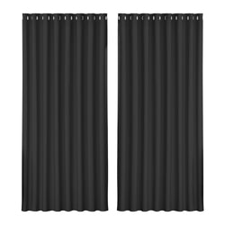 2X Blockout Curtains Eyelet 300X230Cm Black