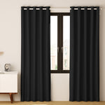 2X Blockout Curtains Eyelet 300X230Cm Black/Charcoal
