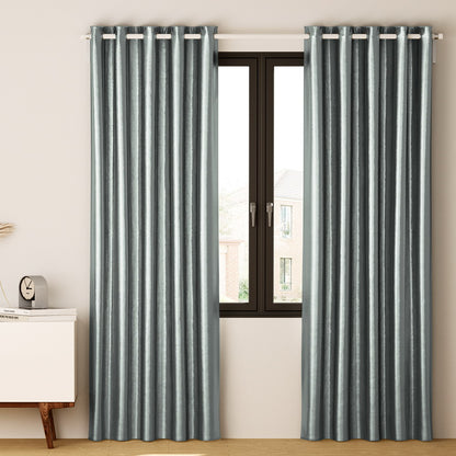 2X Blockout Curtains Eyelet 140X230Cm Grey Shine