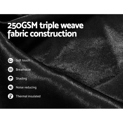 2X Blockout Curtains Blackout Window Curtain Eyelet 180x213cm