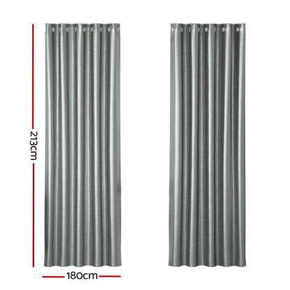2X Blockout Curtains Blackout Window Curtain Eyelet 180x213cm