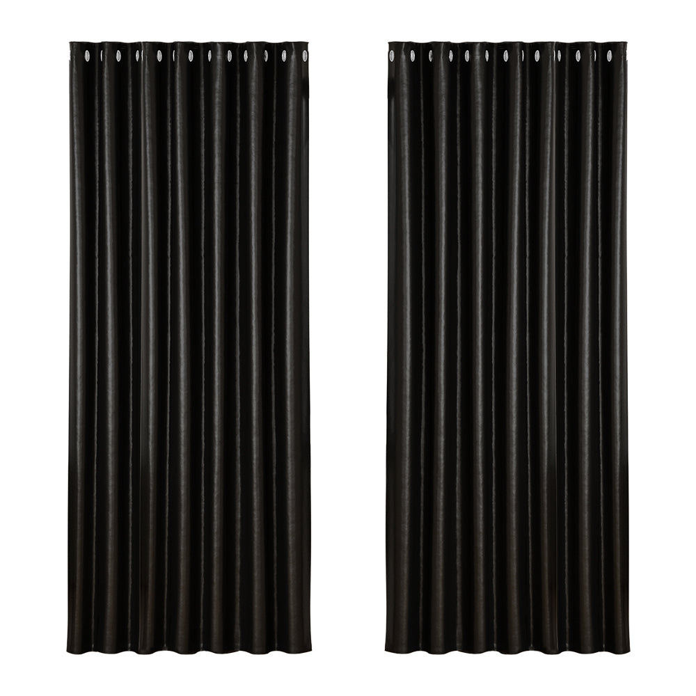 2X Blockout Curtains Blackout Window Curtain Eyelet 240x230cm