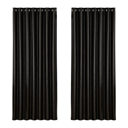 2X Blockout Curtains Blackout Window Curtain Eyelet 240x230cm