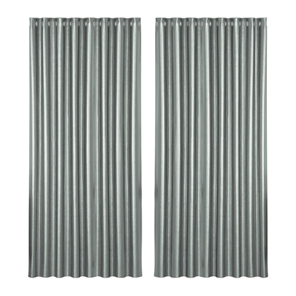 2X Blockout Curtains Eyelet 300X230Cm Grey Shine