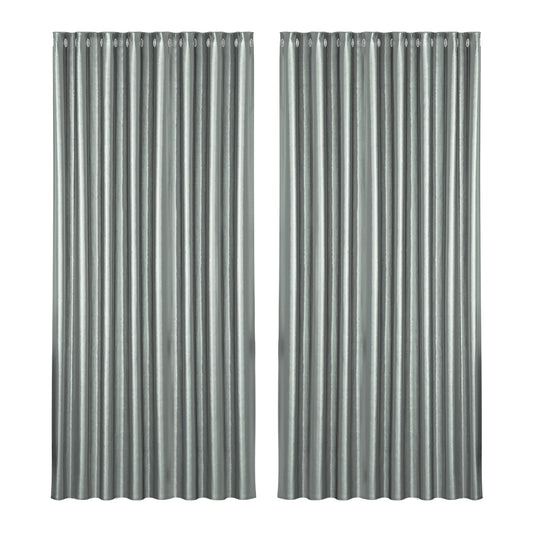 2X Blockout Curtains Eyelet 300X230Cm Grey Shine