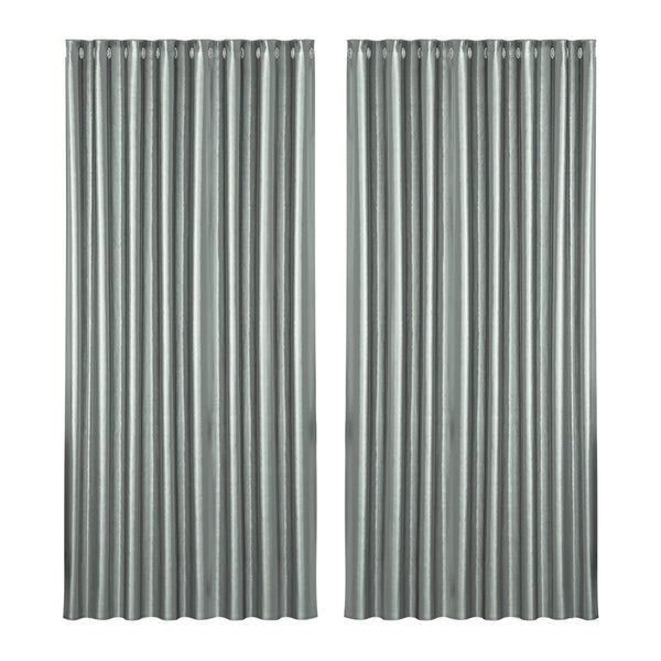  2X Blockout Curtains Eyelet 300X230Cm Grey Shine