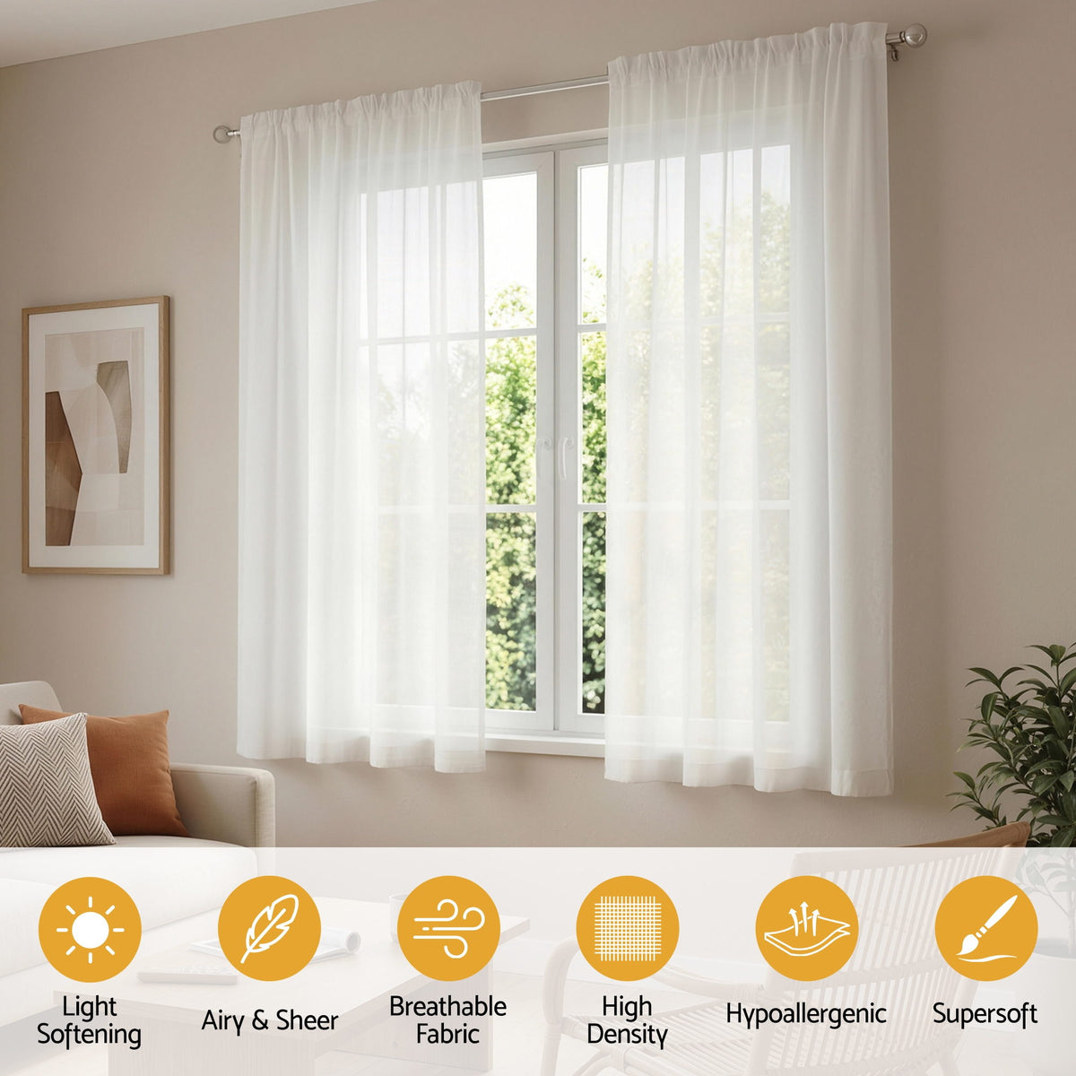 Blockout Curtains 132x160cm Rod Pocket 2 Pack | HomeAndLiving