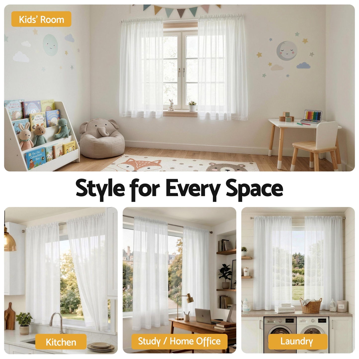 Blockout Curtains 132x160cm Rod Pocket 2 Pack | HomeAndLiving