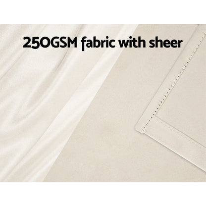 2X Blockout Sheer Curtains Beige/Black/Chracoal/Grey