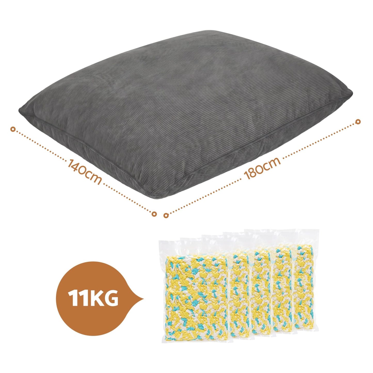 Bean Bag Chair Convertible 180x140cm