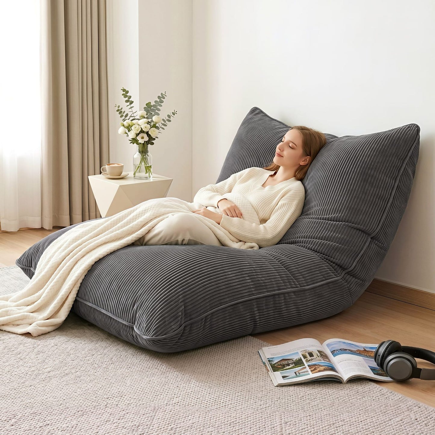 Bean Bag Chair Convertible 180x140cm