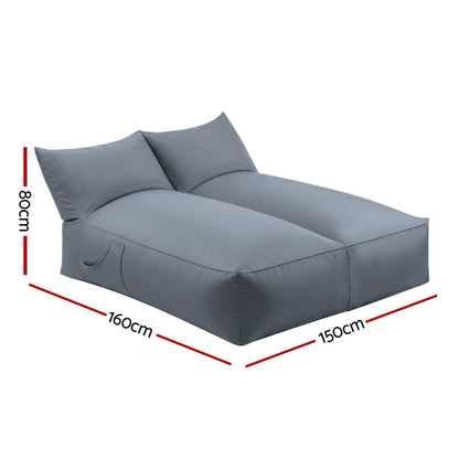Grey Outdoor Bean Bag Cover 160x150x80cm
