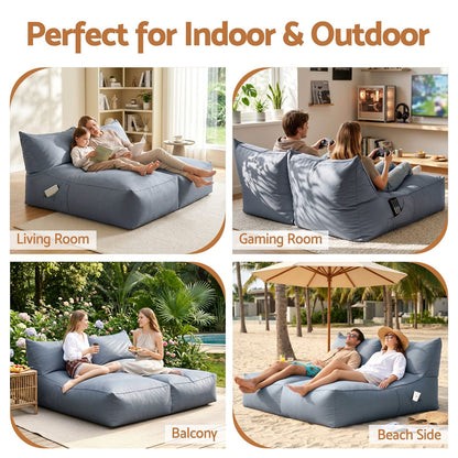 Grey Outdoor Bean Bag Cover 160x150x80cm