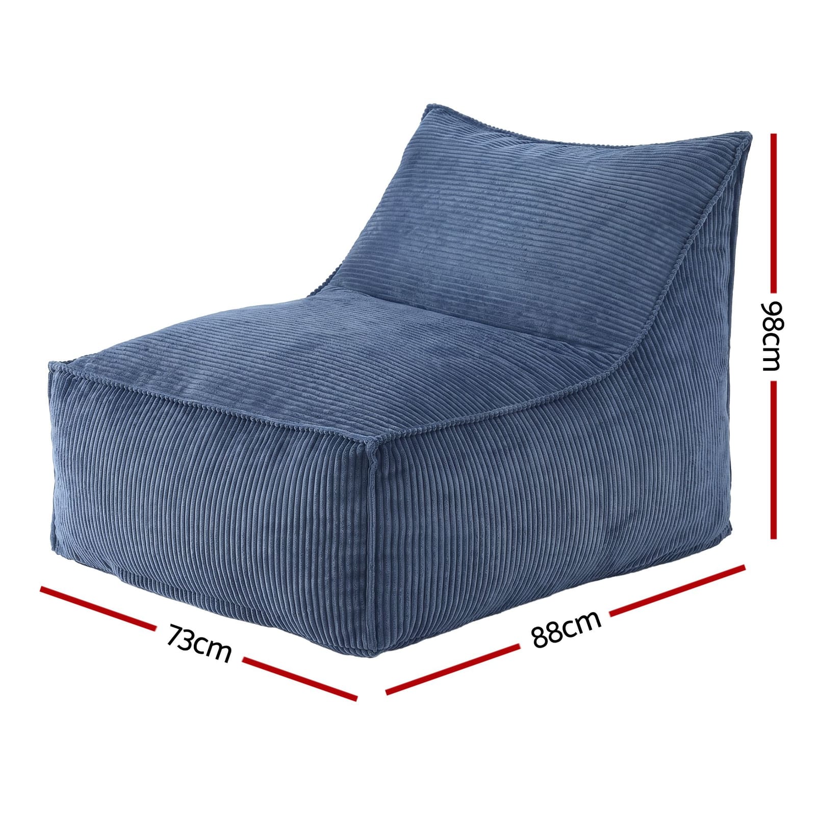 Blue sofa 88x73x98cm, rear view