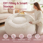 Faux Fur Bean Bag Cover Large Round 107cm | HomeAndLiving