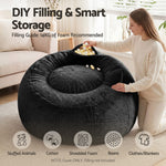 Faux Fur Bean Bag Cover Large Round Washable | HomeAndLiving