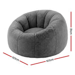 Faux Fur Bean Bag Cover Large Round Grey | HomeAndLiving