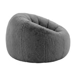 Faux Fur Bean Bag Cover Large Round Grey | HomeAndLiving