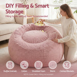 Faux Fur Bean Bag Cover Large Round Pink | Home & Living