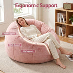 Faux Fur Bean Bag Cover Large Round Pink | Home & Living