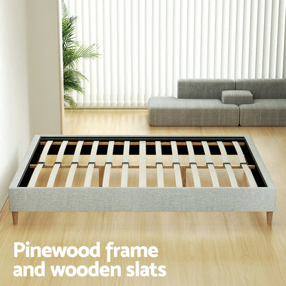 Bed Frame Double/Queen Size Beige Zora