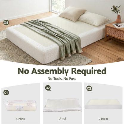 Double Bed Frame No Assembly Boucle Cream | Home & Living - 4