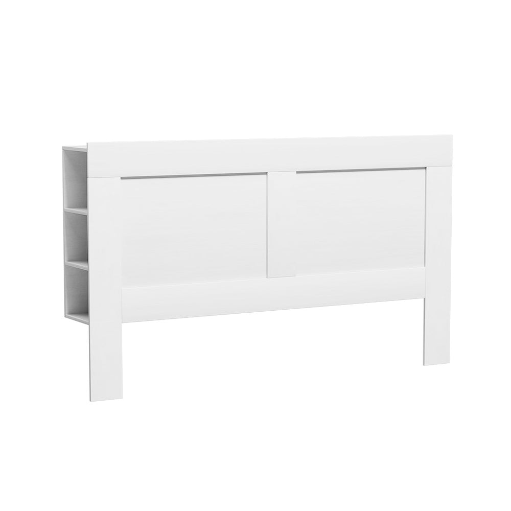 Double Size Black Bed Frame Shelves Headboard Bedhead Bas(Headboard Only)