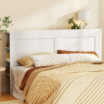 Double Size Black Bed Frame Shelves Headboard Bedhead Bas(Headboard Only)