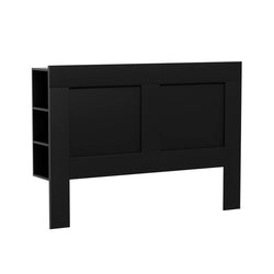 Double Size Black Bed Frame Shelves Headboard Bedhead Bas(Headboard Only)
