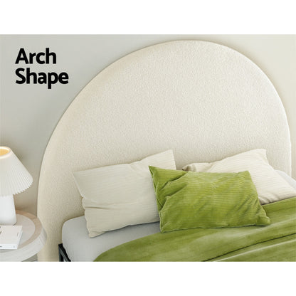 Double/Queen GREI White Bed Frame with Boucle Headboard(Bedhead Only)