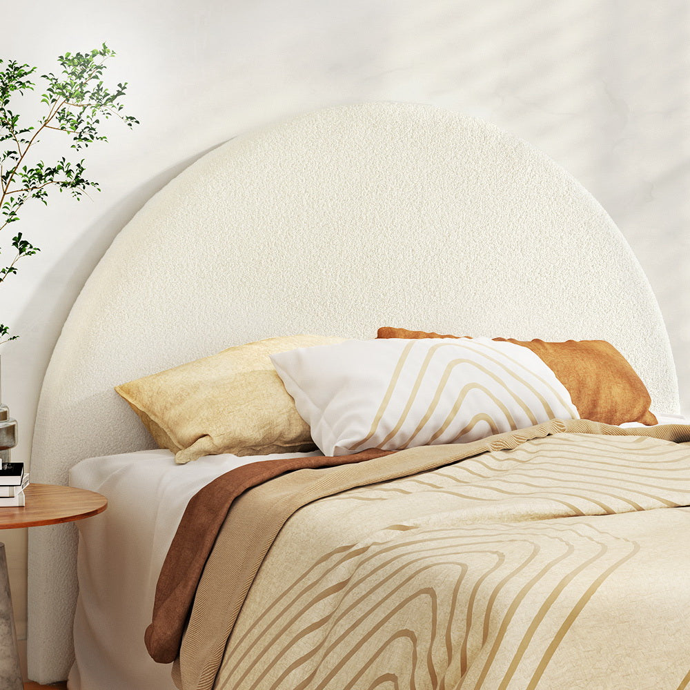 Double/Queen GREI White Bed Frame with Boucle Headboard(Bedhead Only)