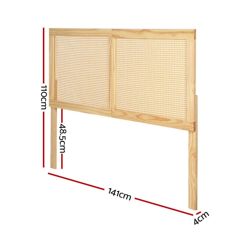 Double/Queen RIBO Pine Rattan Headboard Bedhead Base