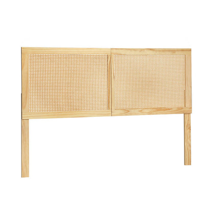 Double/Queen RIBO Pine Rattan Headboard Bedhead Base