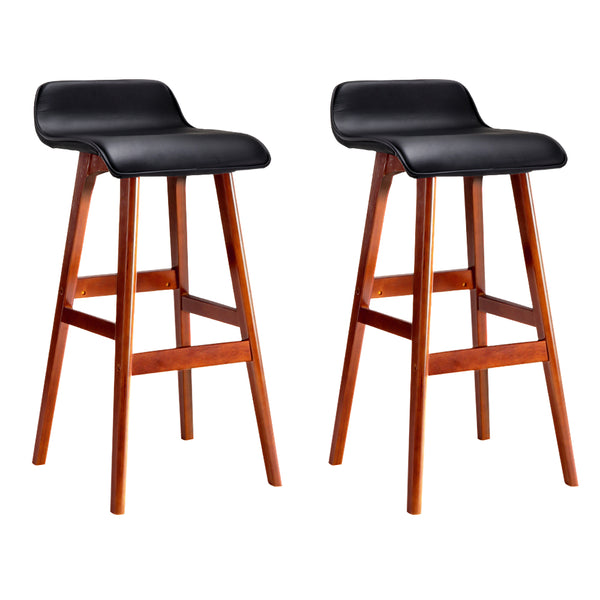  2X Bar Stools Wooden Stool Black