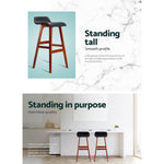 2X Bar Stools Wooden Stool Black