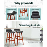 2X Bar Stools Wooden Stool Black