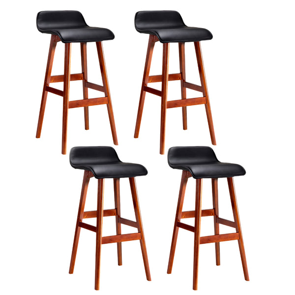  Artiss 4x Bar Stools Wooden Stool Black Sleek and Durable