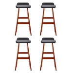 Artiss 4x Bar Stools Wooden Stool Black Sleek and Durable