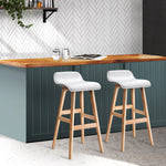 2X Bar Stools Wooden Stool White