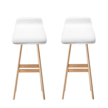 2X Bar Stools Wooden Stool White