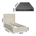 Bed Frame With Mattress Set King Single Gas Lift Storage ADI
