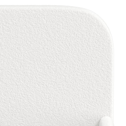 Kids Bed Frame Single Size With Side Rails Boucle Upholstered White/Pink Bedroom Furniture