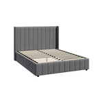 Bed Frame Double King Single Size Gas Lift Storage Base Velvet Grey