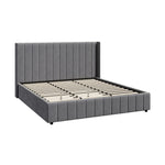 Bed Frame Double King Single Size Gas Lift Storage Base Velvet Grey