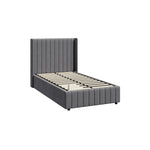 Bed Frame Double King Single Size Gas Lift Storage Base Velvet Grey