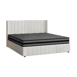 Bed Frame with Mattress Set Queen & Double Size Gas Lift Boucle BILY