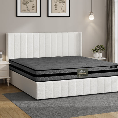Bed Frame with Mattress Set King Single &King Size Gas Lift Boucle BILY